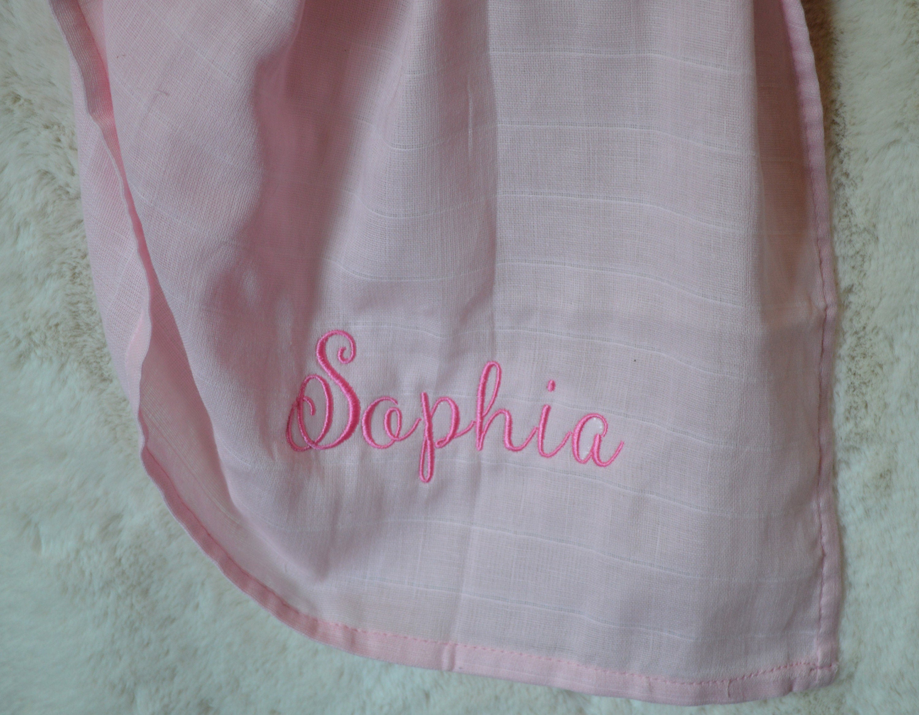 Embroidered Name Muslin Burp Cloth | Personalized Baby Gift