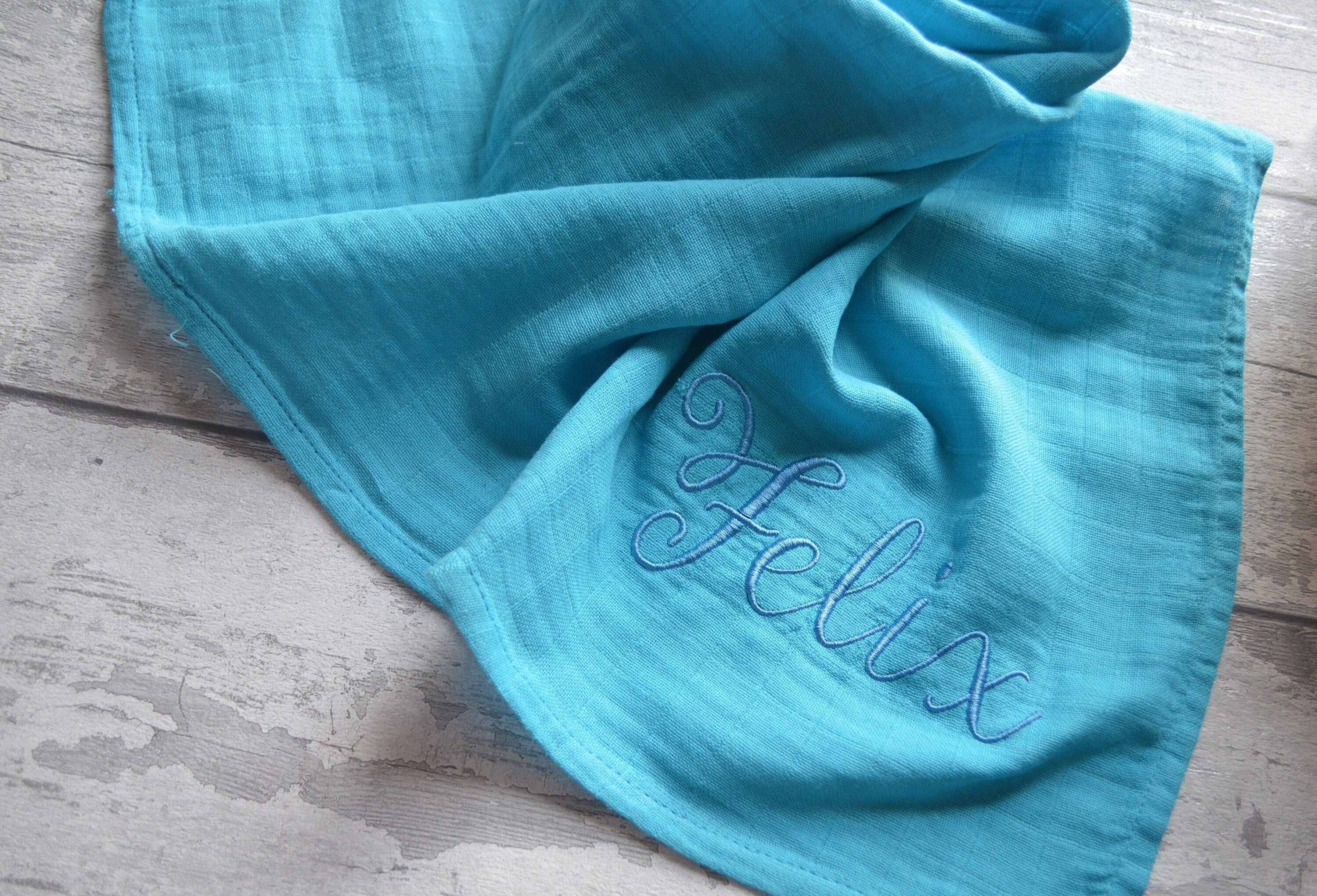 Embroidered Name Muslin Baby Cloth | Personalized Burp Cloth