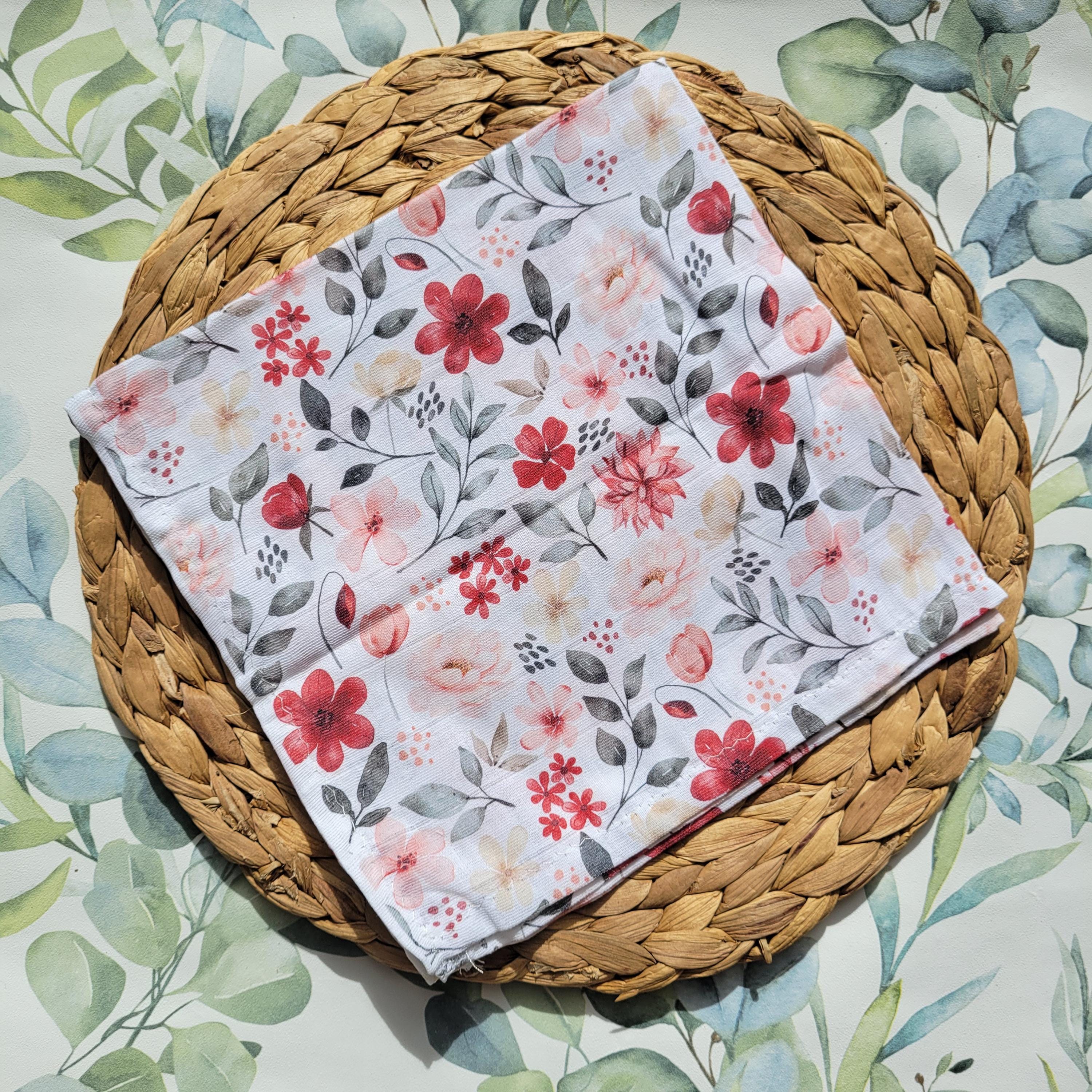 Floral Baby Muslin Swaddle Blanket: 100% Cotton, Hand Sewn